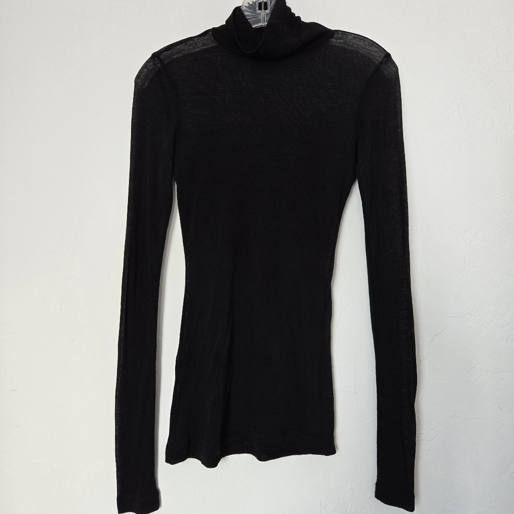 BCBGMaxAzria Sheer Knit Long Sleeve Top Sz XXS